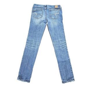 American Eagle Jeans Womens 2 Regular Fit Skinny Blue Stretch Denim